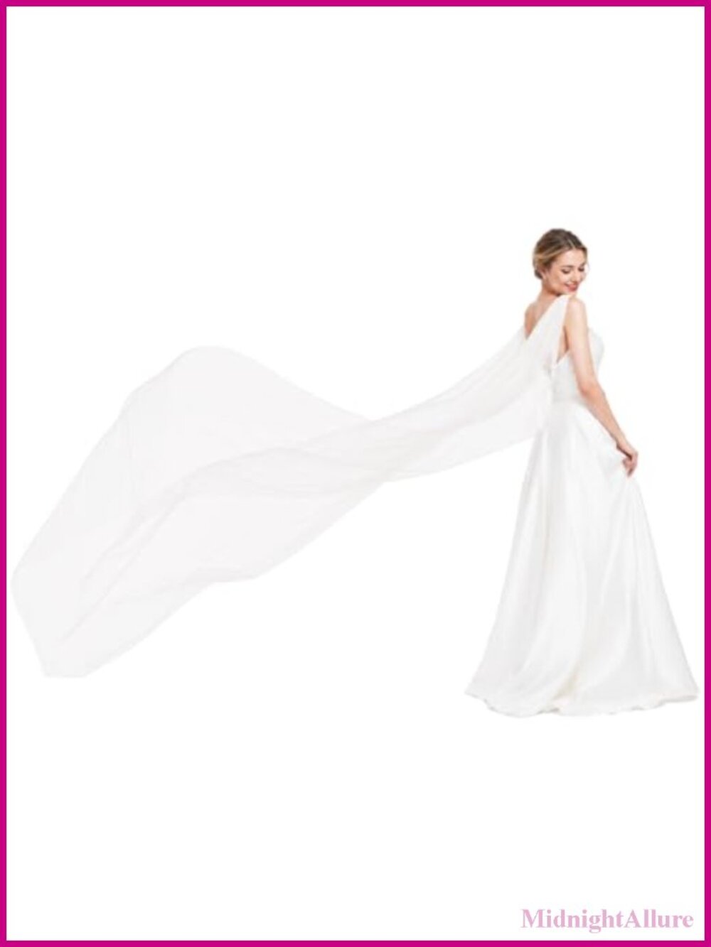 Bridal Tulle Shawl 118" Long Sheer Wedding Wrap Scarf